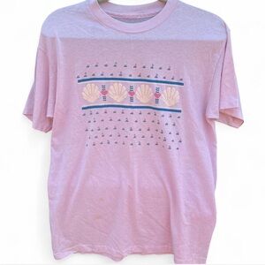 80’s Vintage Eagles Beachwear Men Pink Seashell and Paisley Graphic T-Shirt
